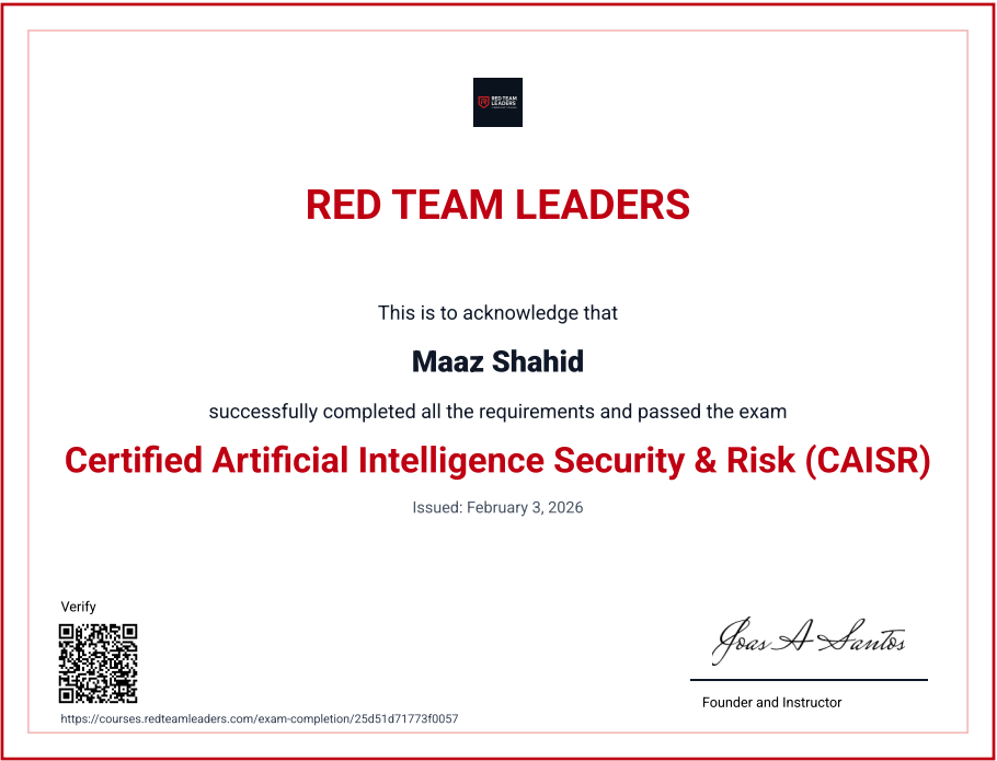 CAISR Certificate